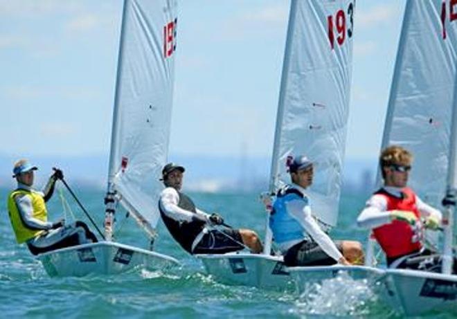 Laser fleet - 2015 ISAF Sailing World Cup Melbourne © Jeff Crow